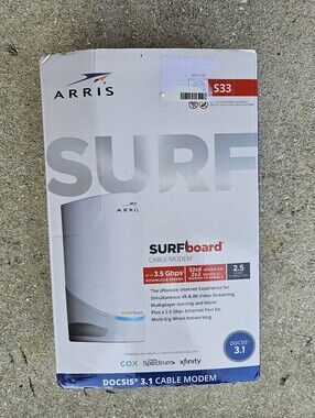 ARRIS S33 V2 SURFboard DOCSIS 3.1 Multi-Gigabit Cable Modem 2.5 Gbps
